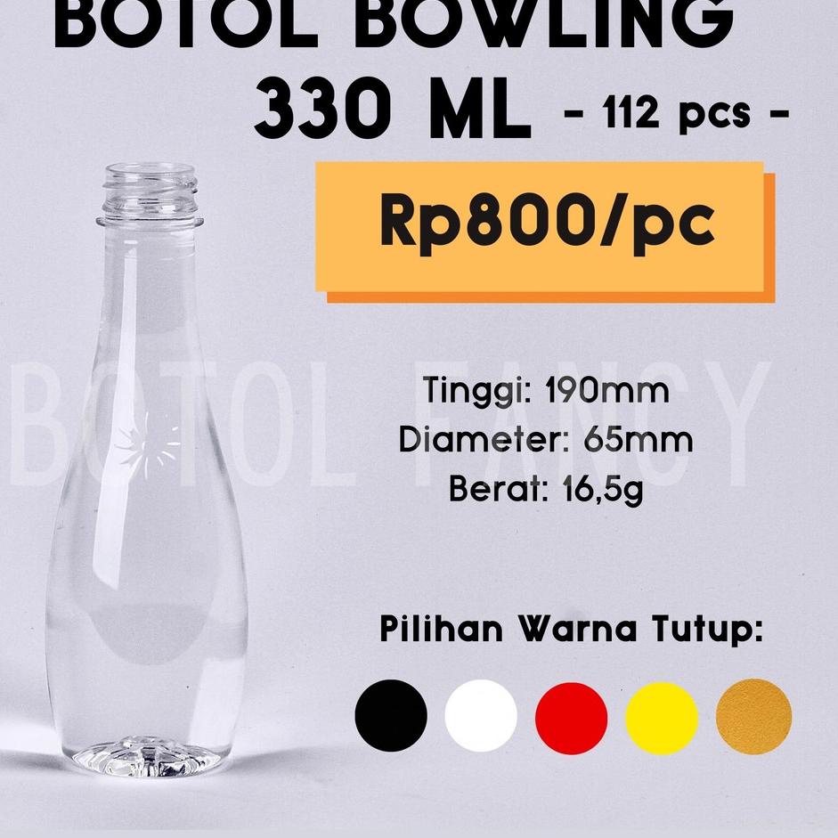 Botol Bowling 330ml / Botol Minuman 330ml / Botol Plastik 330ml / Botol Jus [112 pcs]