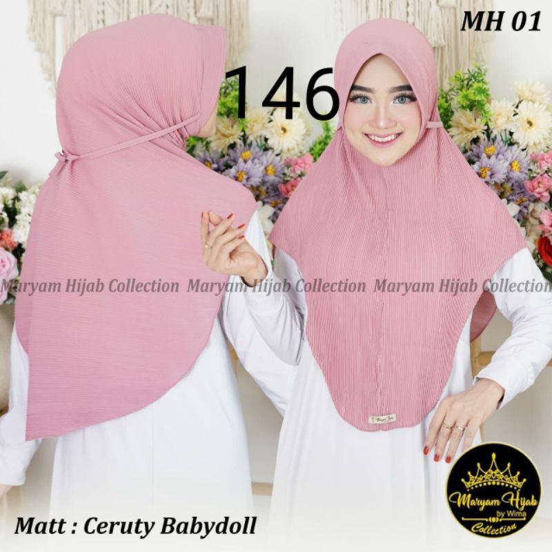 Jilbab Instan Plisket Ori Maryam