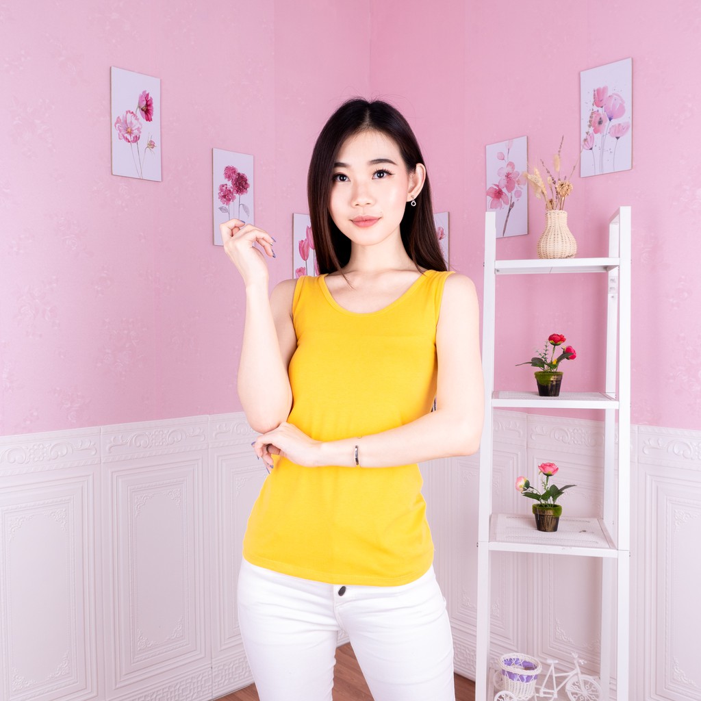 BEE - Tanktop Polos Over Size / Tanktop Premium Wanita BYCRA-KUNING