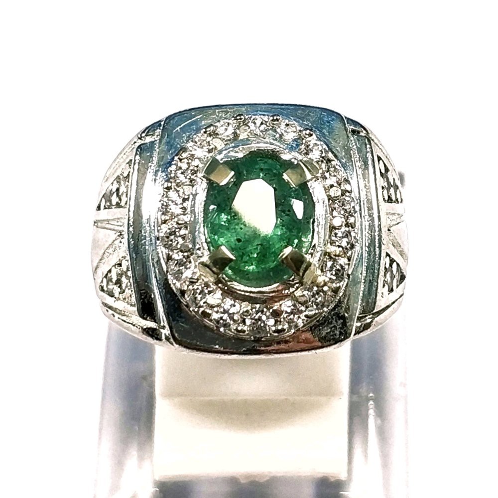 CINCIN BATU PERMATA NATURAL JAMRUD EMERALD BERLY ORIGINAL