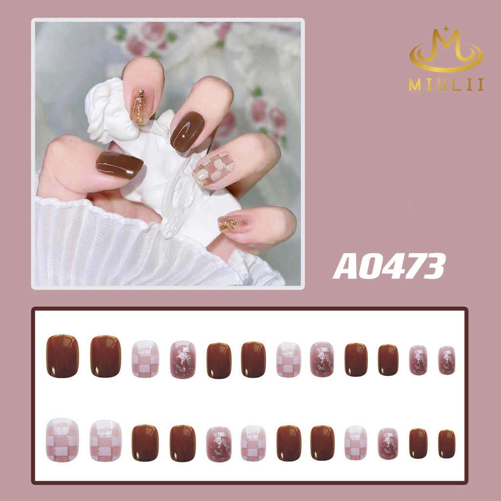 MIULII / KUKU PALSU  A0473  / 24PCS / 3D / NAIL ART / PREMIUM / CUTE / BIRU / FREE LEM JELLY / KUTEK