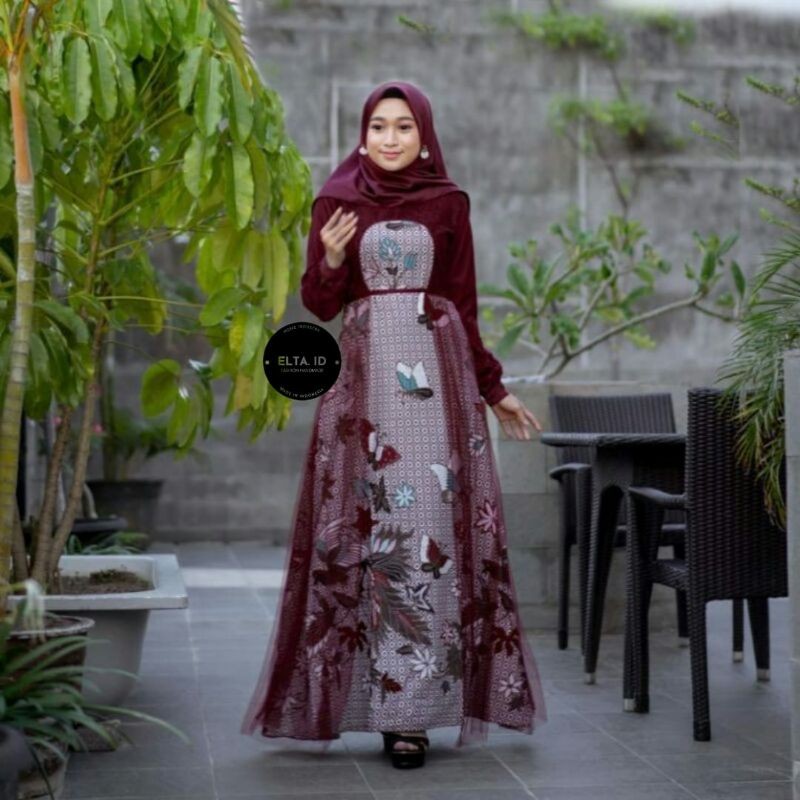 Gamis Couple Brukat Lebaran, Gamis Syar'i 2021, Baju Couple Lebaran Terbaru, Seragam Gamis Lebaran