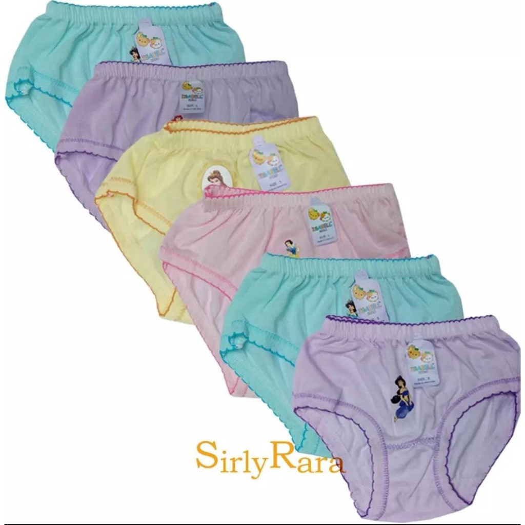 (6 PCS) celana dalam anak2 Perempuan Isabell Motif Karakter