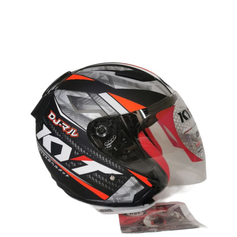 HELM KYT DJ MARU MOTIF 15 BLACK DOFF GUNMETAL HELM HALF FACE KYT DJMARU MOTIF ORIGINAL MURAH SNI3-3
