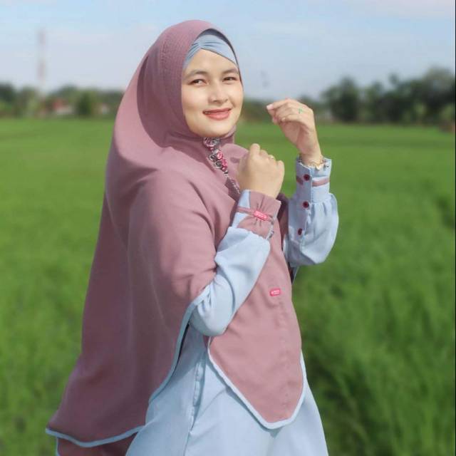 Gamis syari Helena Baby blue