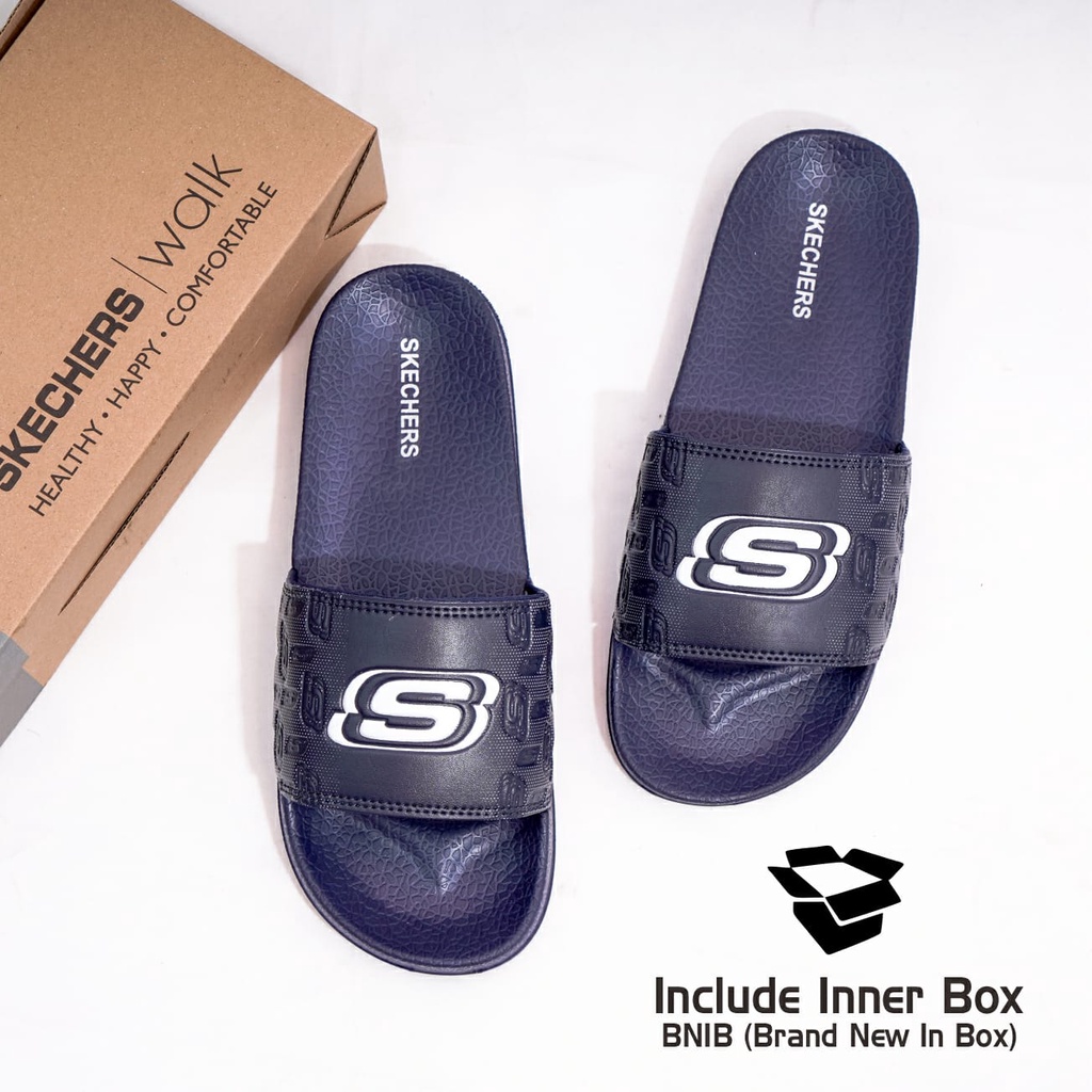 Sandal Skechers Slide Pria Sandal Selop Pria Terbaru Sendal Selop Cowok Sketchers Kekininan Sendal Slide Cowok Skechers Terbaru Slide Skechers