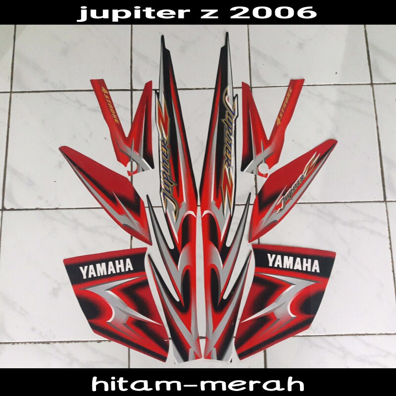 Stiker Jupiter Z 2006 Hitam-Merah