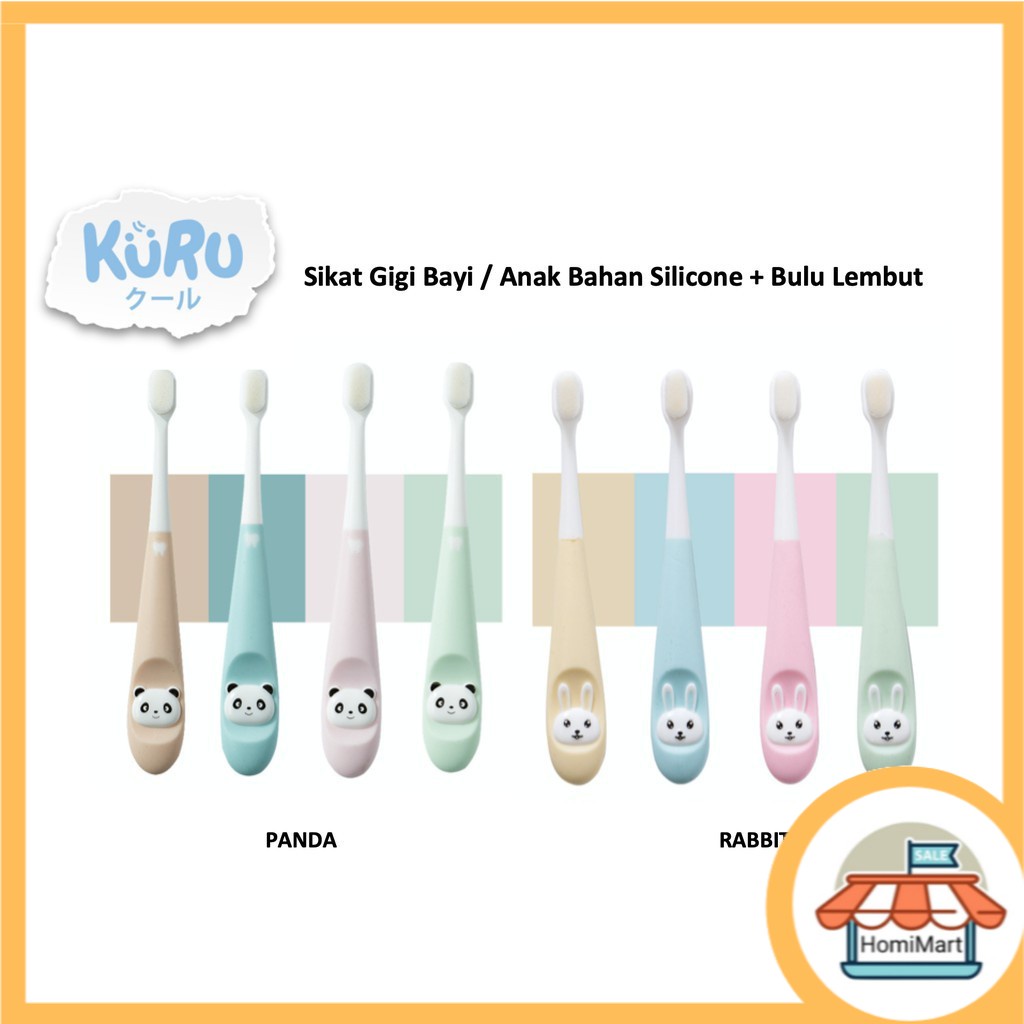 homimart I KURU Training Toothbrush Sikat Gigi Bayi / Anak Silicone Bulu Halus