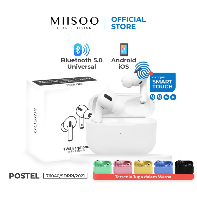 MIISOO i13 PRO Macaron i12 Macaron TWS Earphone IZIN POSTEL TRUE Wireless STEREO Bluetooth HiFi