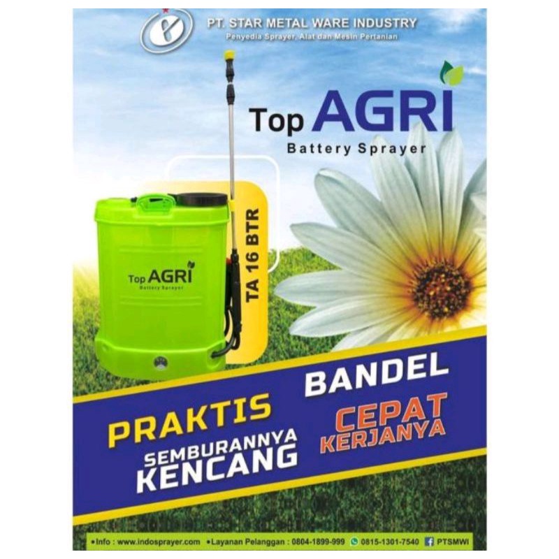 spayer top agri 16liter 2fungsi elektrik dan manual