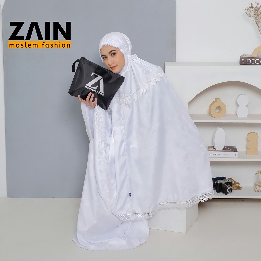 ZAIN - Mukena Dewasa Mewah Sutra Dop Swarovski Series Zain