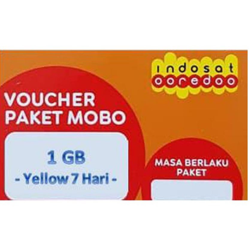 Voucher Data Indosat Yellow 1GB 7 Hari/ Data indosat 1gb 7hari