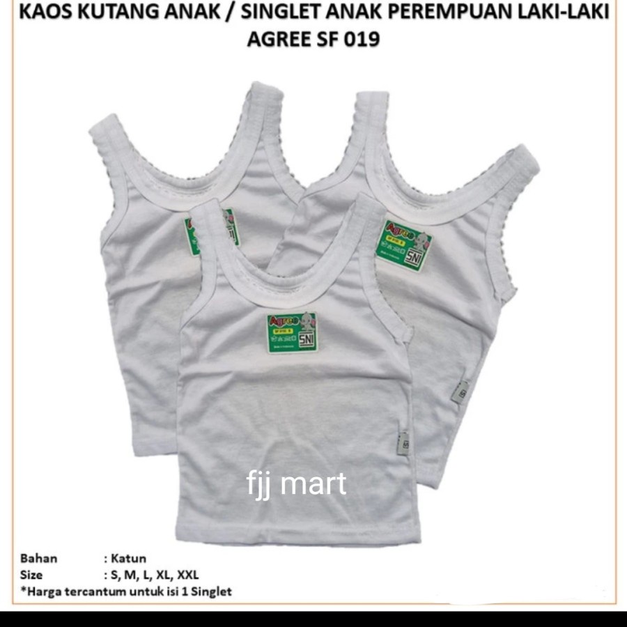 singlet anak perempuan / laki laki agree kids SF 19 kaos kutang