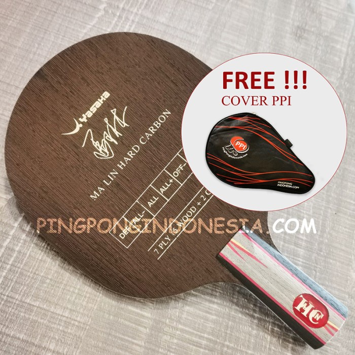 Yasaka Ma Lin Hard Carbon Penhold - Blade/Kayu Pingpong Tenis Meja Bat