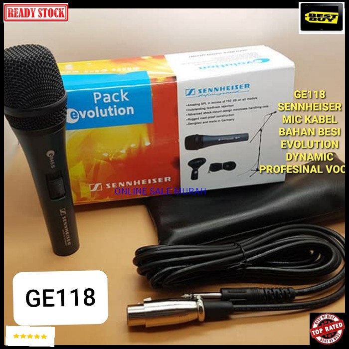 G118 Sennheiser mic kabel legendary Mik cable dynamic Microphone karaoke mikrophone vocal vokal senheizer senheiser audio sound sistem system pengeras suara pro profesional legendaris  TERBUAT DARI BESI  BISA SEGALA JENIS ALAT AUDIO  TIDAK MENGGUNAKAN BAT