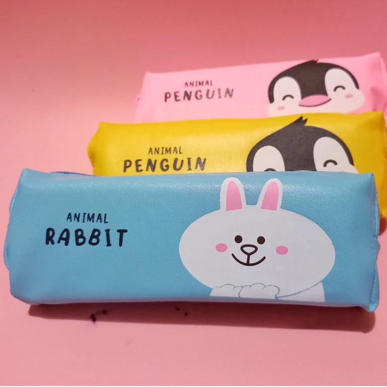 Tempat pensil Kain Karakter Animal / kotak pensil resleting Luci