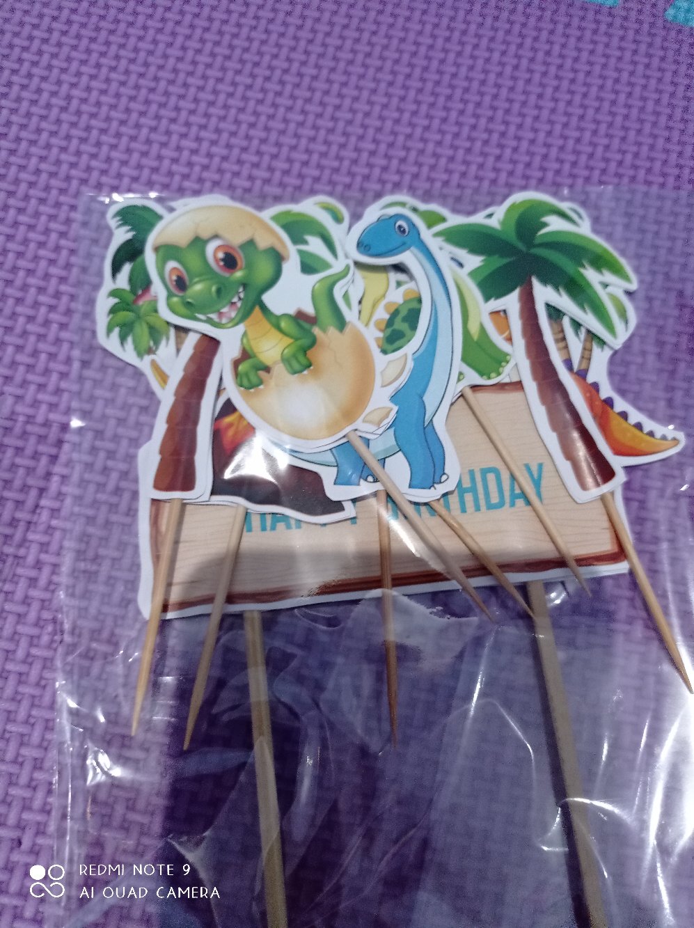 Topper Cake/cupcake Tambah Nama, Hiasan Kue Ulang Tahun, Dinosaurus