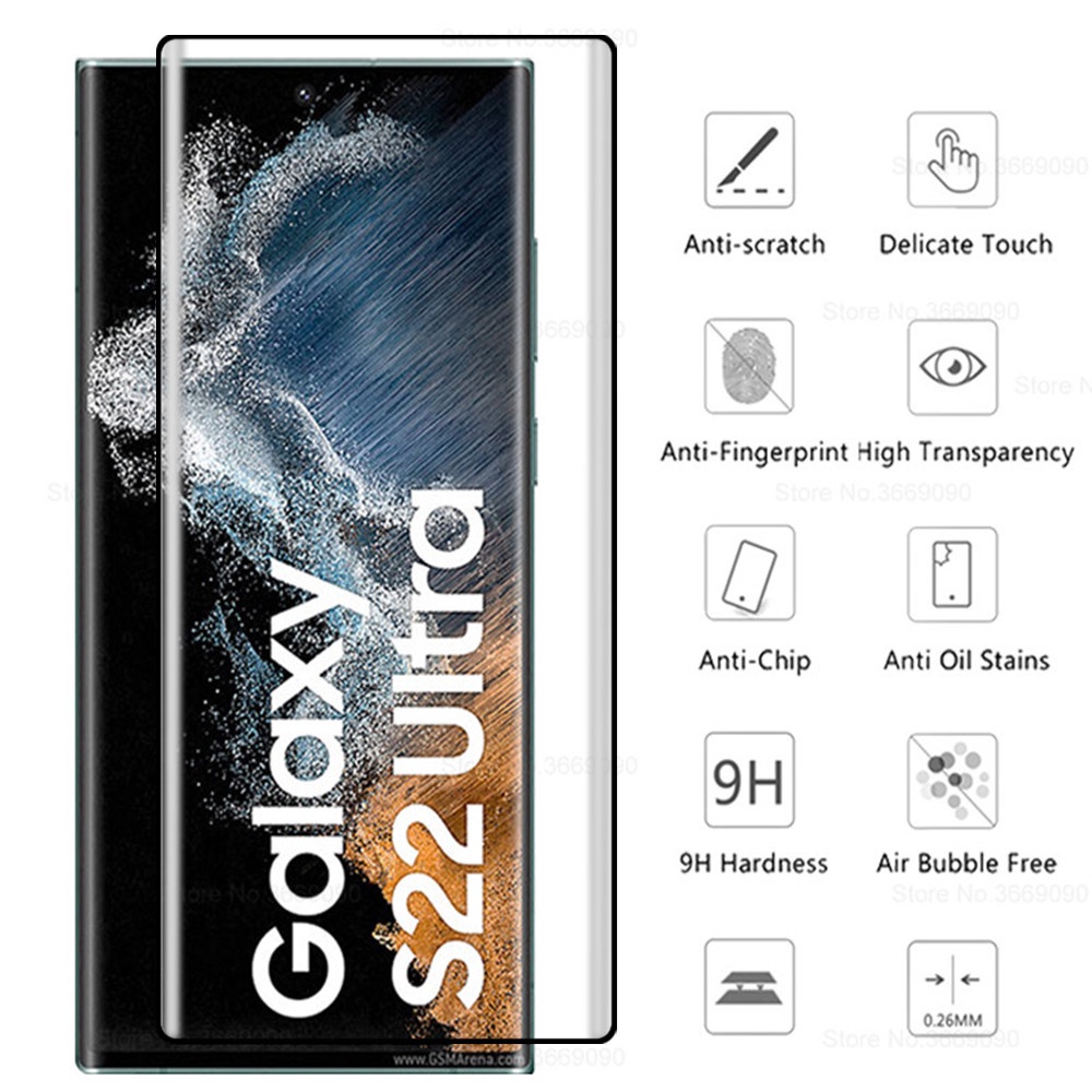 Pelindung Layar Tempered Glass 9d Lengkung Untuk Samsung Galaxy S22 / S22