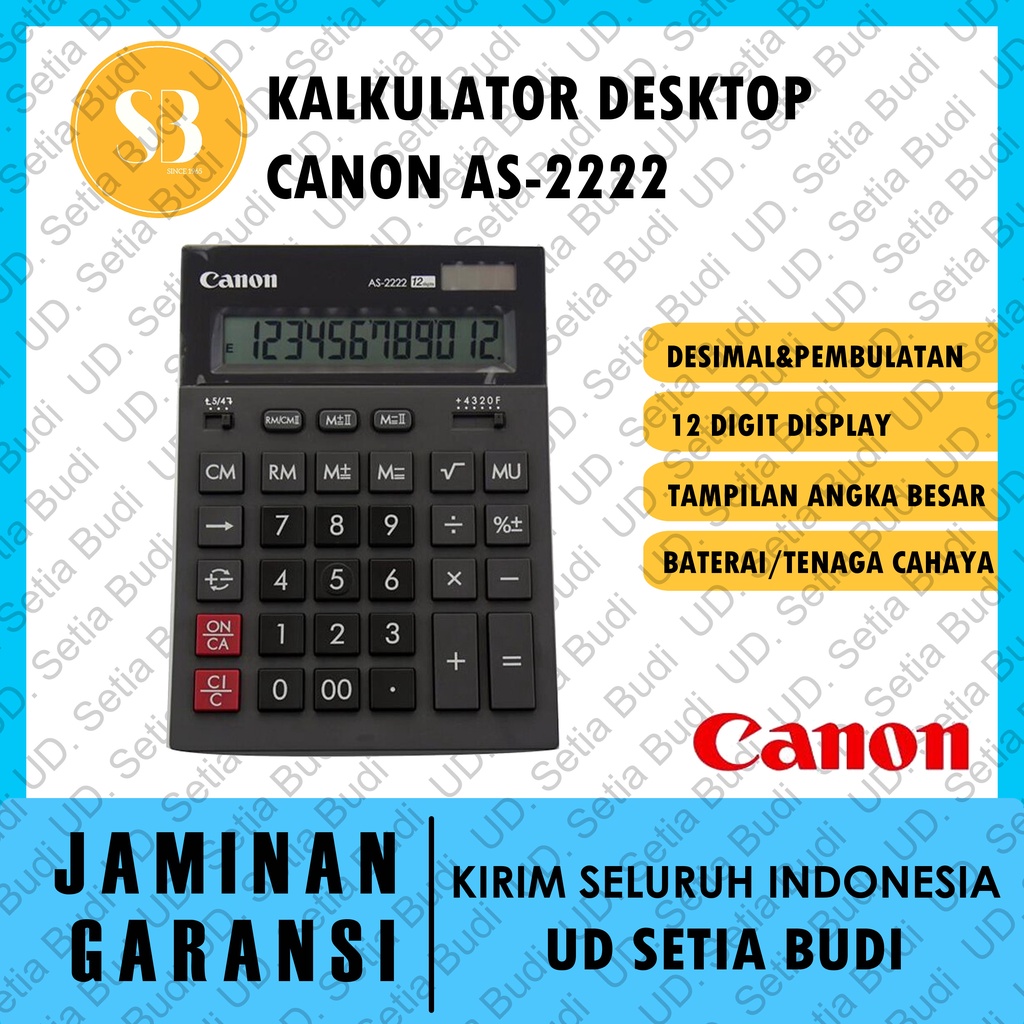 Kalkulator Desktop CANON AS-2222 Asli dan Bergaransi