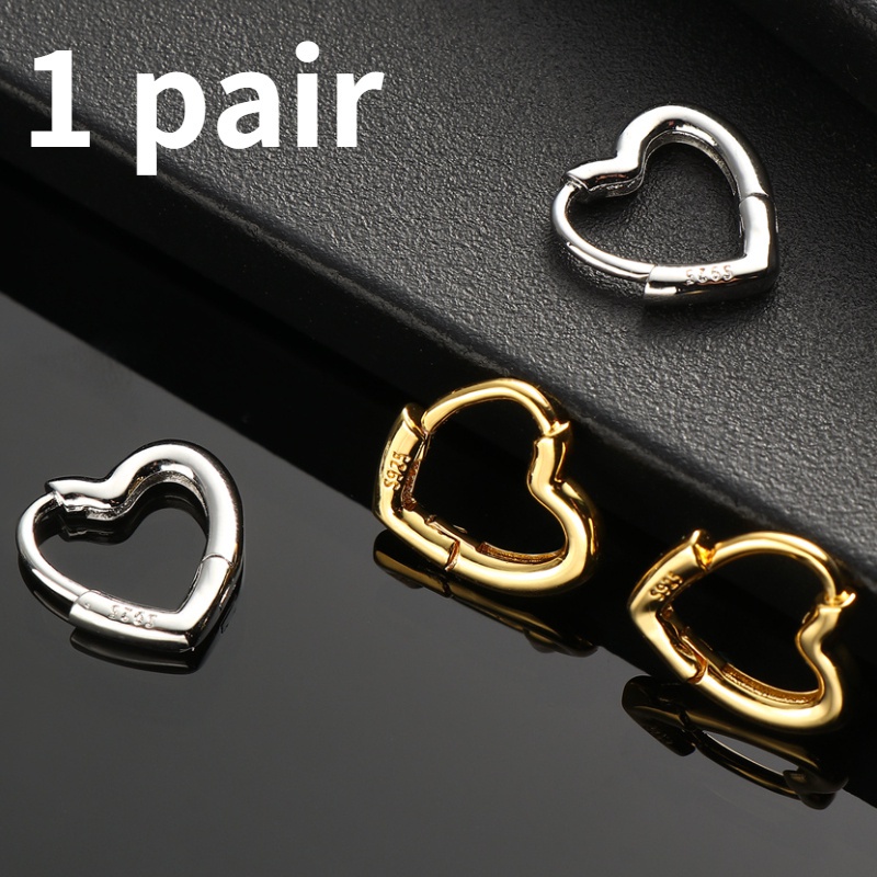 Anting Hoop Tindik Bentuk Hati Lingkaran Untuk Wanita