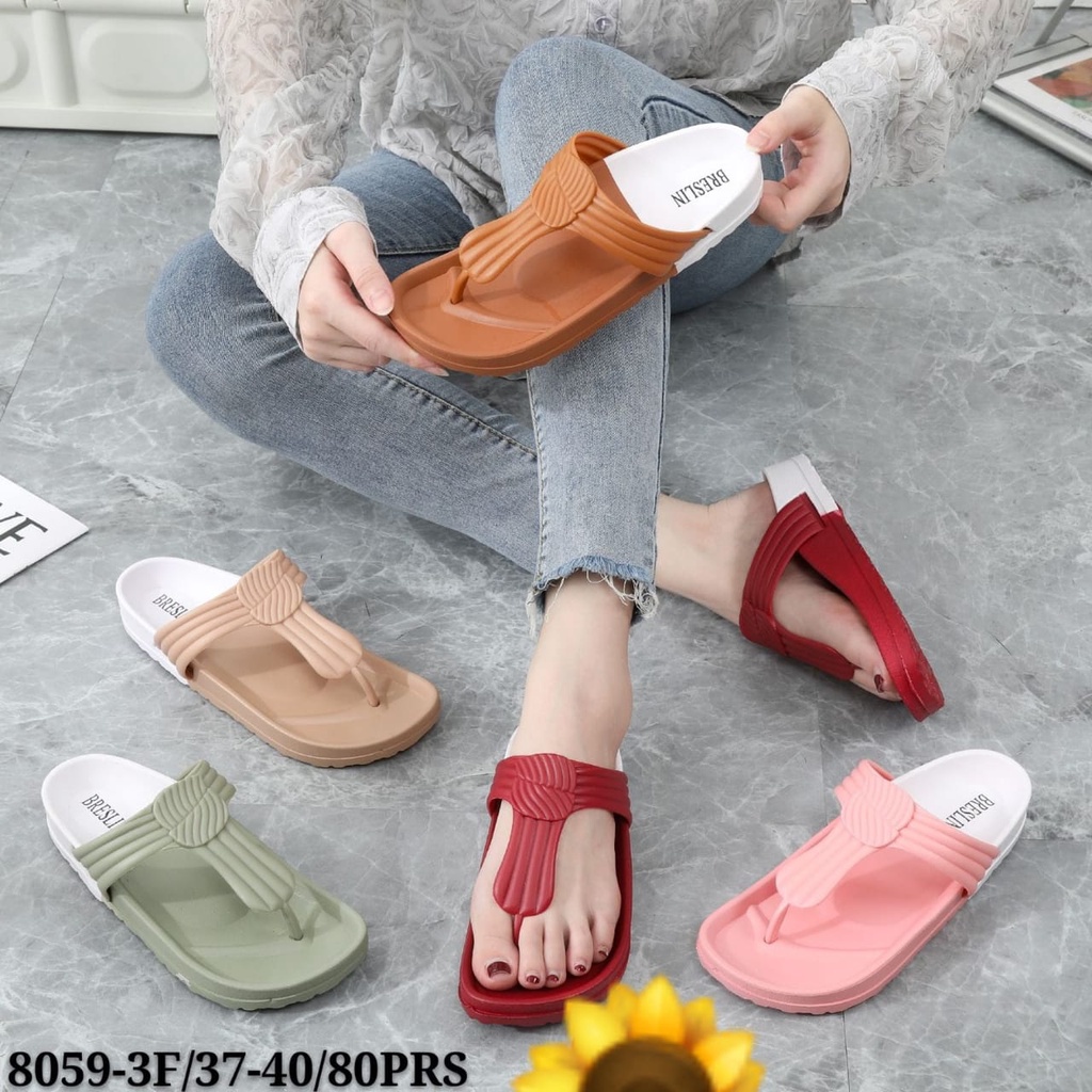 Sandal Karet Jelly Wedges Wanita import Model Terbaru Original Kekinian by AGUNG STYLE Balance 8059-3F