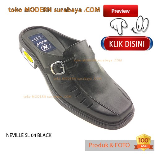 NEVILLE SL 04 BLACK Sandal Pria Slip On Casual