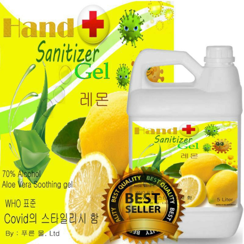 hand sanitizer gel 5 liter aroma yellow lemon izin kemenkes