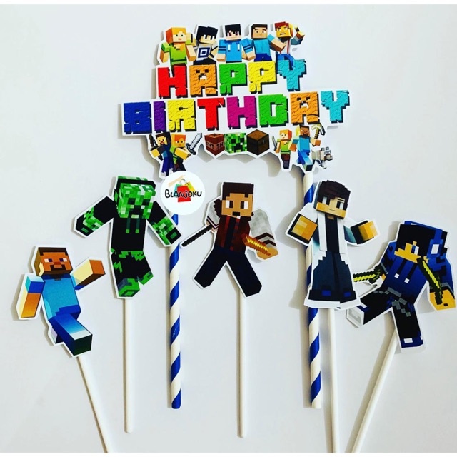 Mine craft Lego Topper Cake / Hiasan Kue