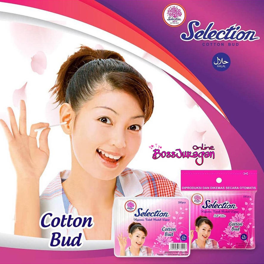 (BOSS) KAPAS TIPIS SELECTION SERIES - KAPAS SELECTION FACIAL COTTON TIPIS (COTTON BUD-BULAT-FACIAL COTTON)