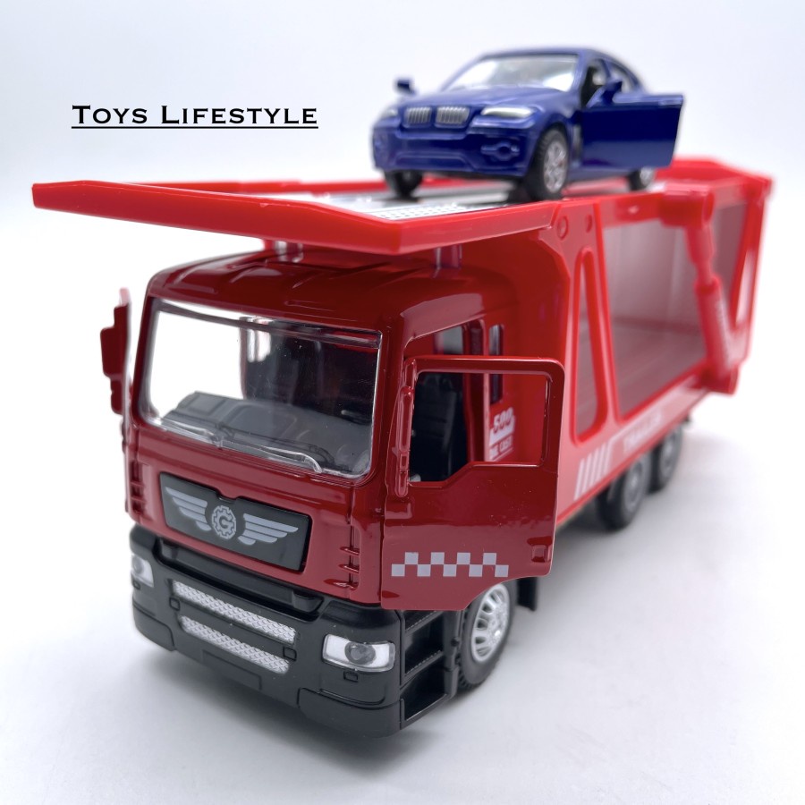 Mobil Truck MiniAuto Diecast City Vehicle Trailer Pengangkut Mobil