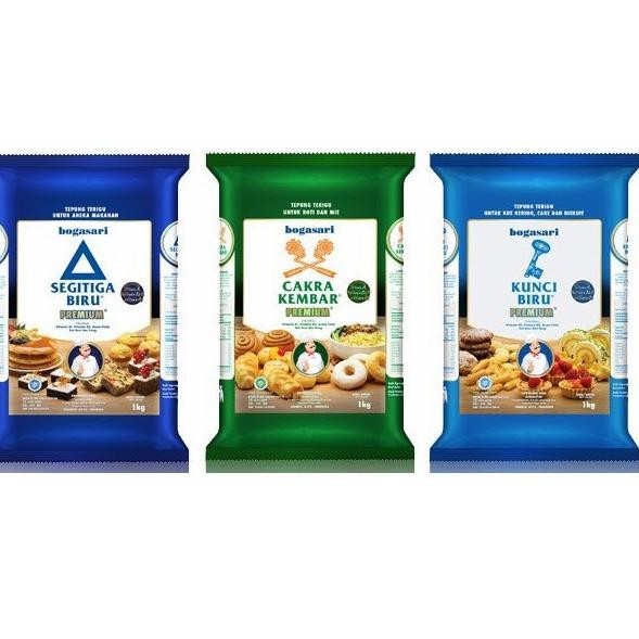 

SALEE!!!!.. BOGASARI Tepung Terigu Kunci Biru/Segitiga Biru/Cakra Kembar Protein Rendah/Sedang/Tingg