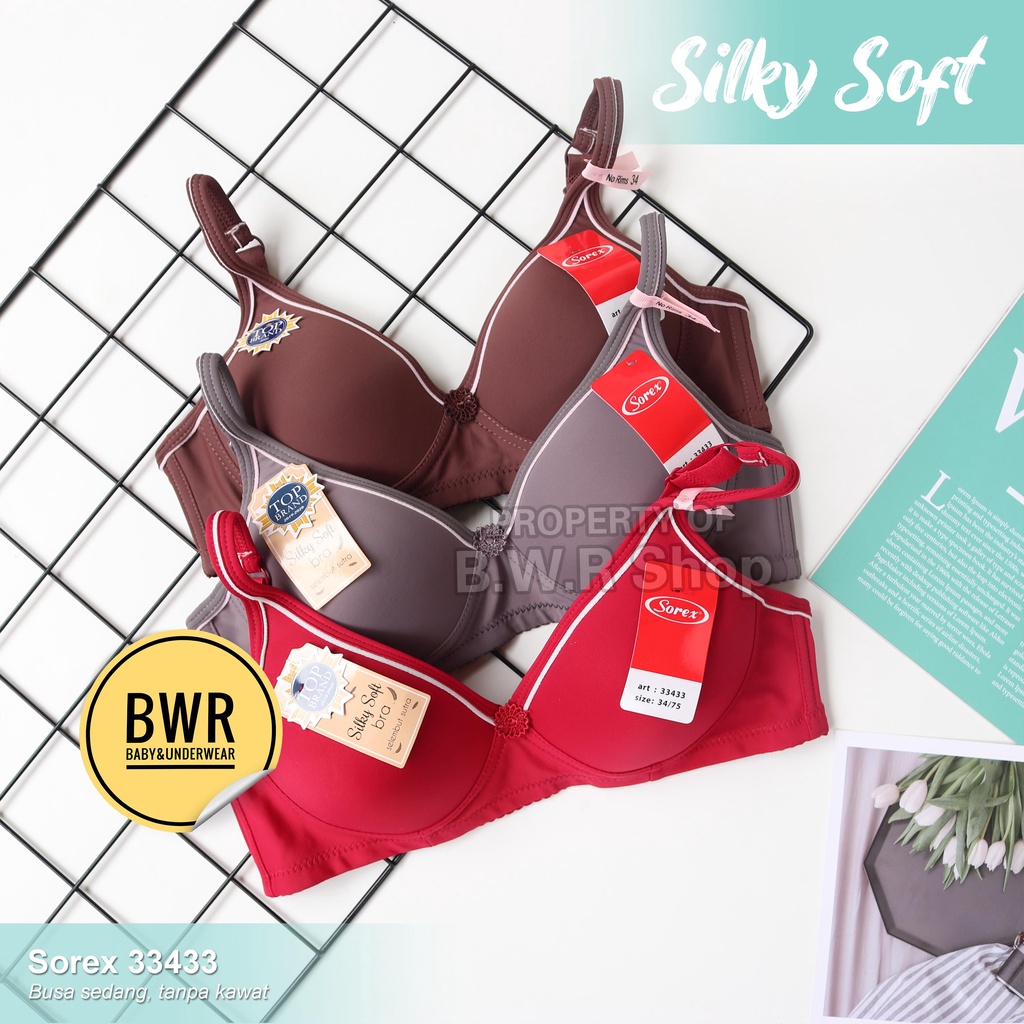 BH Sorex 33433 Silky Soft / Bra Busa Sedang Tanpa Kawat Kait 2 | Bwr