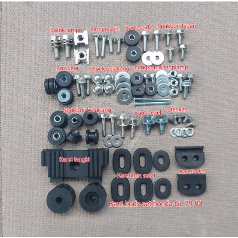 Baut body set honda GL 100 125 tahun 79 80