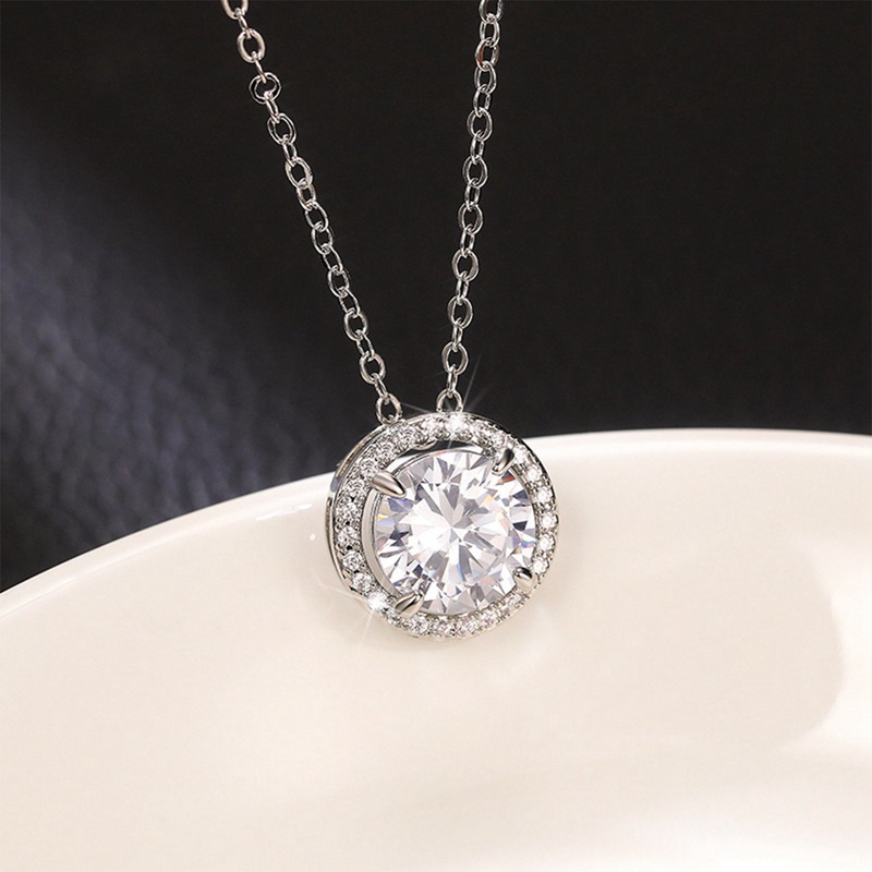 Kalung Liontin Kristal Cubic Zirconia Untuk Wanita