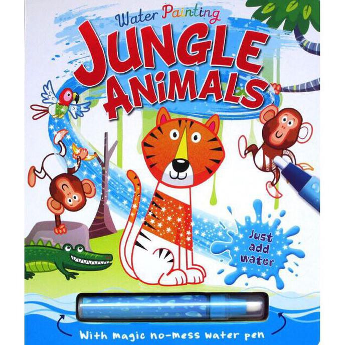 

Jungle Animals Water Painting Board Book With Magic No Mess Water Pen