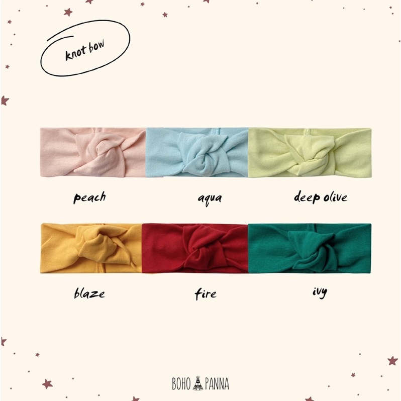 KNOT BOW POLOS & MOTIF BOHOPANNA | bando anak | RANBABYROOM