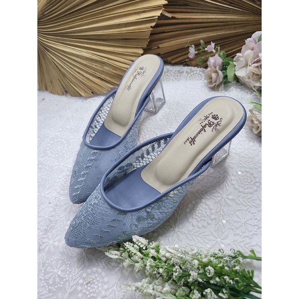 sepatu rosia iceblue tinggi 7cm kaca