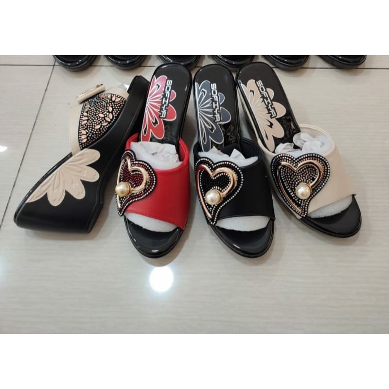 SANDAL WEDGES WANITA SOFIA IMPORT (BISA COD)