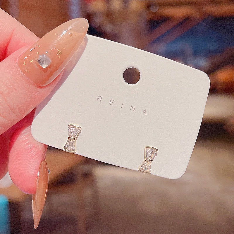 Anting Stud Desain Pita Bahan 925 Silver Needle Untuk Wanita