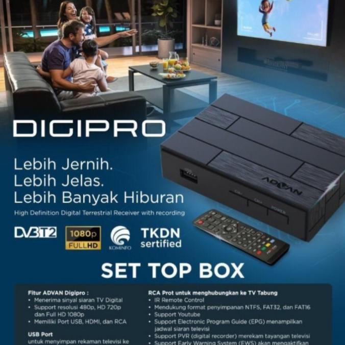 ADVAN DIGIPRO SET TOP BOX TV DIGITAL DVBT2 SIAP DIGITAL