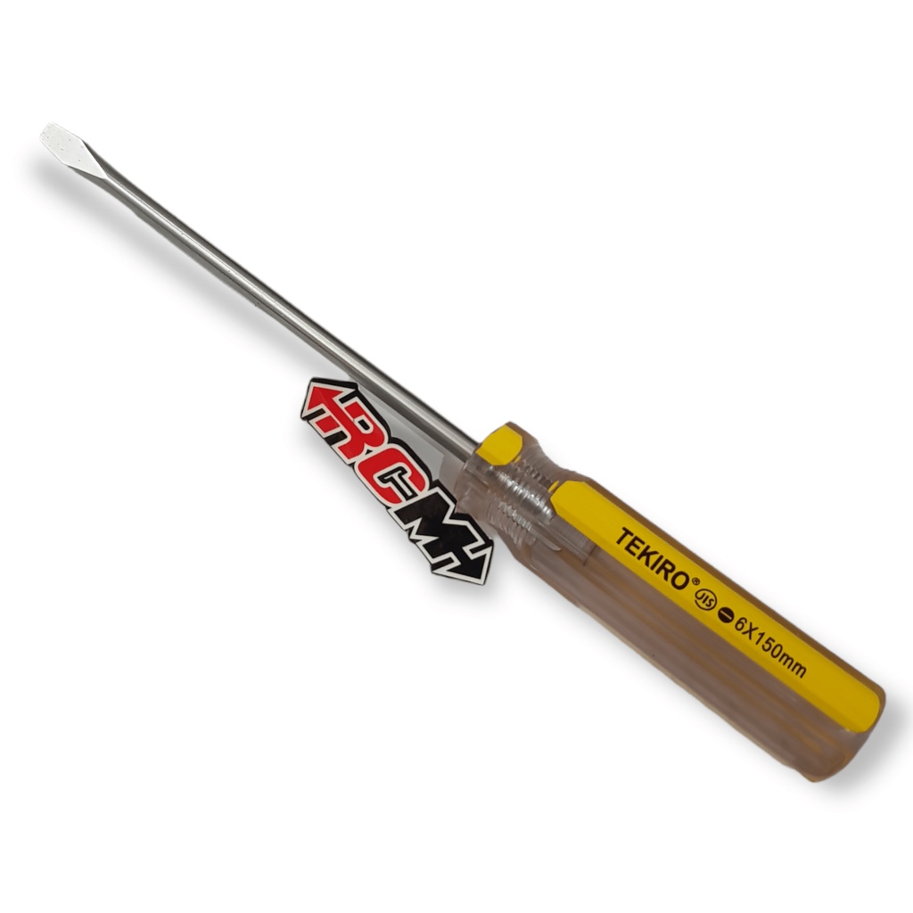 SCREWDRIVER SCREW DRIVER IN LINE GARIS COLOR YELLOW KUNING DREI OBENG GAGANG KRISTAL CRISTAL CRYSTAL (-) MINUS 6X125MM 6X150MM 6X200MM 6 X 125MM 150MM 200MM 125 150 200 MM ORI ORIGINAL TEKIRO ASLI