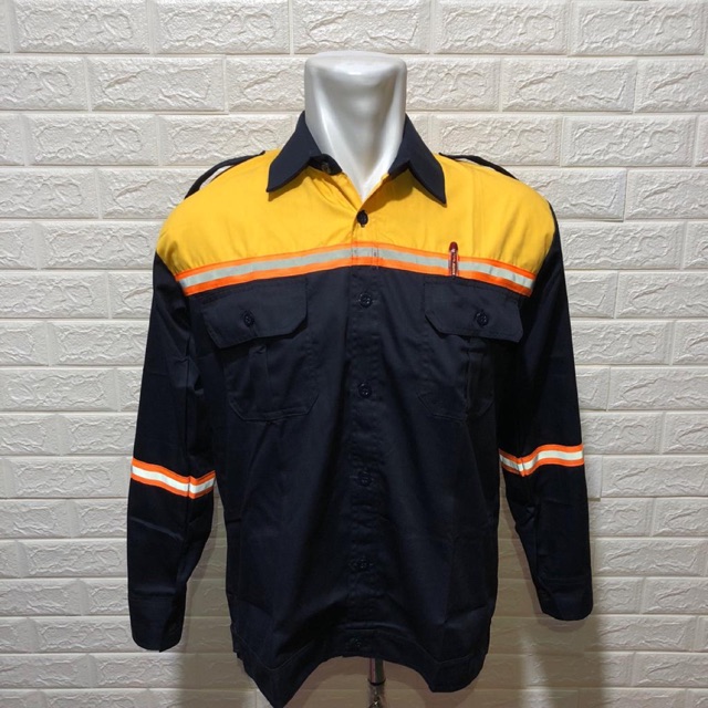 Seragam safety kombinasi seragam kerja seragam kerja pria bisa tambah bordir seragam safety