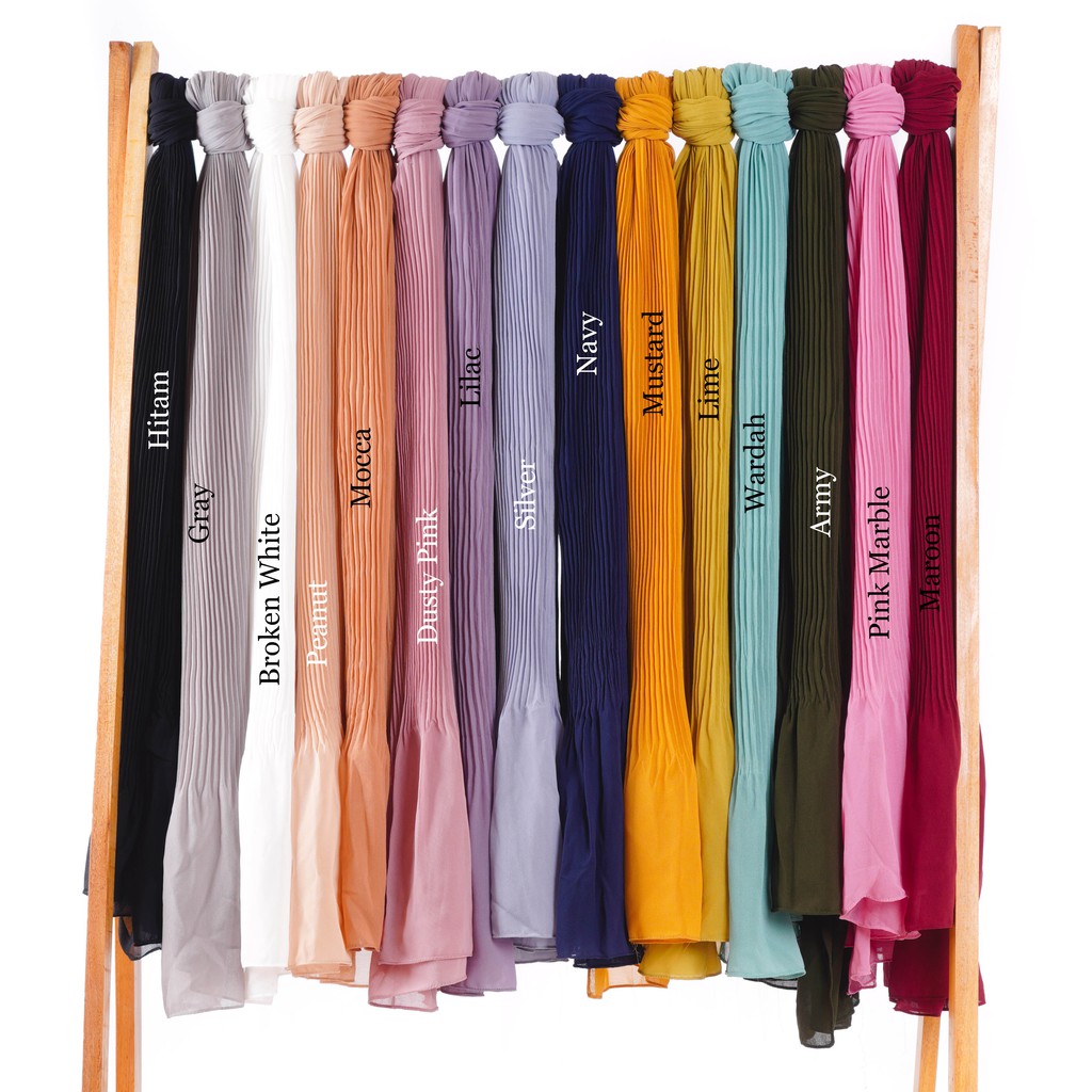 Ziyah.id Pashmina Plisket candy / Permen 180x75 15 warna pilihan premium-1