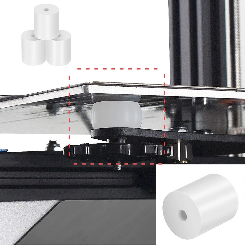 Agustin Solid Spacer Silikon Tahan Lama Aksesoris Printer 3D Bagian Printer 3D Untuk CR-10 CR10S Hot Bed Leveling Column