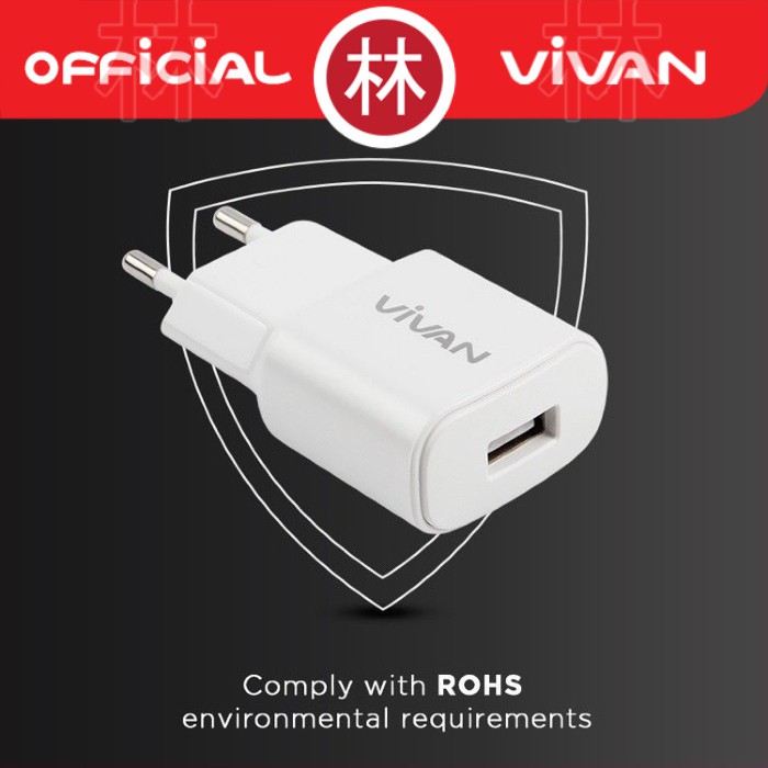 Vivan Power Oval II 2A Single Output With Data Cable Micro USB Charger