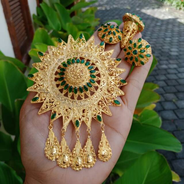 Set Bros Kebaya Bali motif Matahari