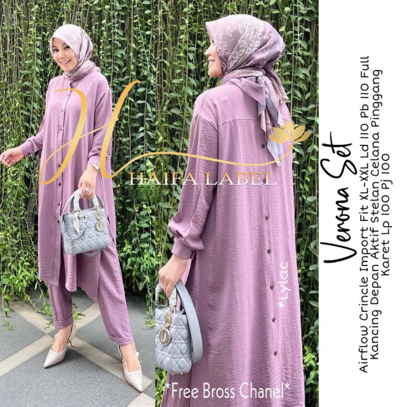 verona set setelan tunik dan celana