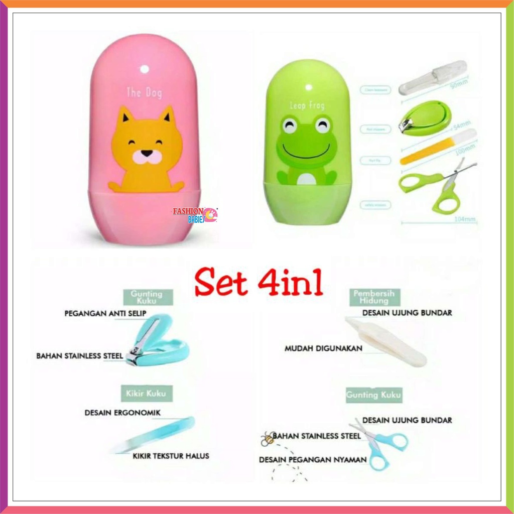 ❤ Fashionbabies ❤ BABY CARE KIT SET 4 IN 1 / MANICURE BABY / GUNTING KUKU SET BAYI / BABY NAIL CLIPPERS SET