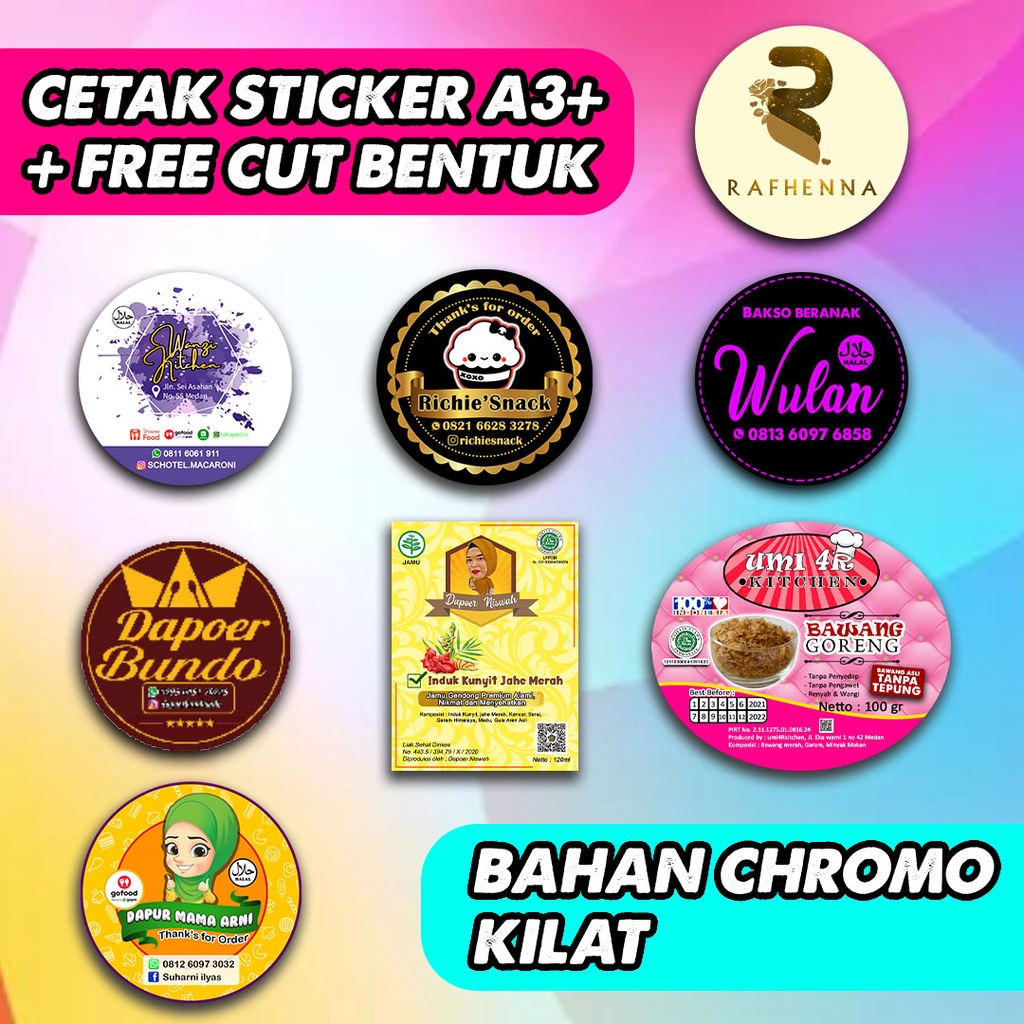 

CETAK STICKER LABEL LOGO CROMO STIKER MAKANAN STIKER ASTETHIC