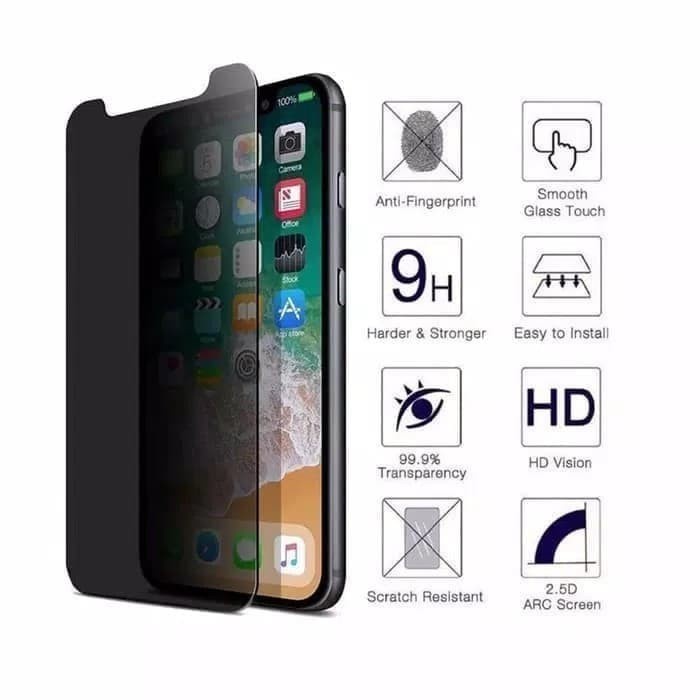 IPHONE 6/6S/6+/6S+/7/8/7+/8+ Tempered Glass Anti-Spy